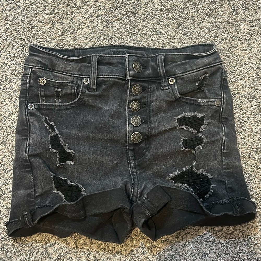 american eagle super high rise shortie shorts